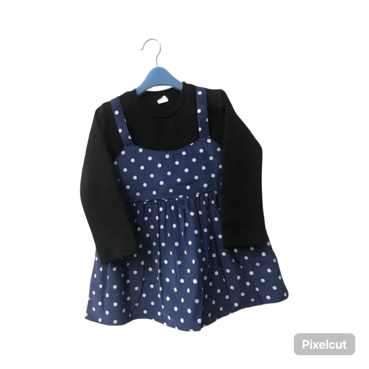 Fleece+ corduroy Blue polkadot