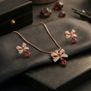 Luxury Bow Pendant Jewelry Set –
